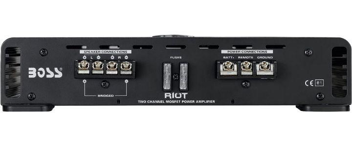 boss-audio-systems-r6002-riot-series-car-audio-stereo-amplifier-1200-high-output-2-channel-class-a-b-2-4-ohm-low-high-level-inputs-high-low-pass-crossover-full-range-bridgeable-subwoofer-1200w-2-chann