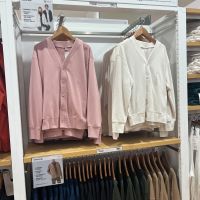 UNIQLO เสื้อโค้ทแขนยาวแบบหลวมเสื้อกันหนาวบาง462199,เสื้อลำลองสำหรับฤดูใบไม้ร่วงสำหรับทั้งหญิงและชายห้องลองเสื้อ