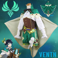 Genshin Impact Venti Cosplay Costume Uniform Wig shoes Cosplay Anime Chinese Style Halloween Costumes For Women Game Wendi Windy