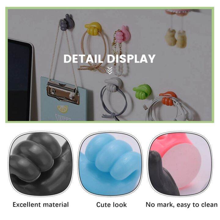 14-pcs-silicone-thumb-wall-hook-creative-self-adhesive-multifunctional-thumb-wall-hook-for-storing-data-cables-earphones