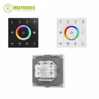 Wall Touch Panel 4 Zones 5 IN 1 DMX Master Controller 110-220VAC 2.4G RF Glass Dimmer For Single Color/CCT/RGB/RGBW/RGB CCT Tape