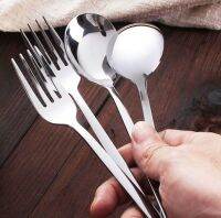 YESPERY เกาหลีสแตนเลสช้อนส้อมหนาช้อนส้อมสแควร์ Shank Tableware