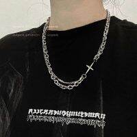 ◄☜▩ ใหม่ self-made stacked single product double layer cross ผู้ชายและผู้หญิงสร้อยคอ hip hop อุปกรณ์เสริมที่เรียบง่าย