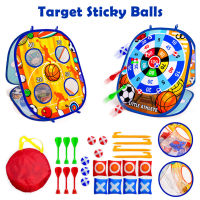 3 in 1 Target Sticky Ball Dartboard Set Kids Throw Sandbag Fun Outdoor Game Sports Toy Basketball Shooting Educational Toy