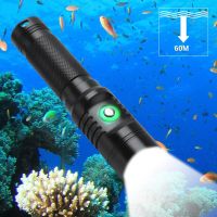 Diving LED Flashlight Dive 80 Meter XM-L2 LED 21700 Waterproof IPX8 Underwater Camping Lanterna Torch Lamp Light Rechargeable  Flashlights