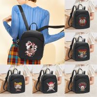 Mask Print Mini Backpack Crossbody Bag for Teenage Women Shoulder Phone Purse Korean Style Student Bookbags Traveling Backpacks 【AUG】