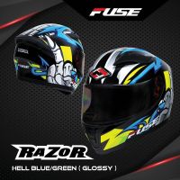 หมวกกันน็อค Fuse Razor 2022 ลาย Hell Blue / Green