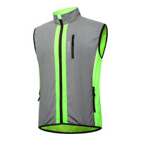 Mens Cycling Reflective Vest Summer Running Vest Sleeveless Windbreaker Quick-dry Elastic Breathable Sport Clothing For Running Jogging Cycling Gym Fitness