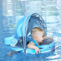 Mambobaby Baby Float With Roof Chest Swimming Ring Infant Swim Trainer Toddler Non-Inflatable Buoy Beach Pool Accessories Toys