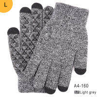 Autumn And Winter Touch Screen Knitted Gloves Mens Increase Plus Fleece To Protect Against Coldprotection Warm Gloves