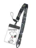 SNP  WB สายคล้องคอ สายคล้องบัตร ที่ใส่บัตร ซองใส่บัตร พร้อมสายคล้องคอ ลาย SNOOPY  W B  งานดี สวยงาม สำหรับ บัตร 6x8 cm (body 7x11cm) งานสวย น่ารัก BY NPNN SHOP