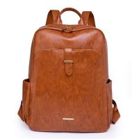 【CC】 body Shoulder Leather School Female Book Laptop Rucksack Messenger