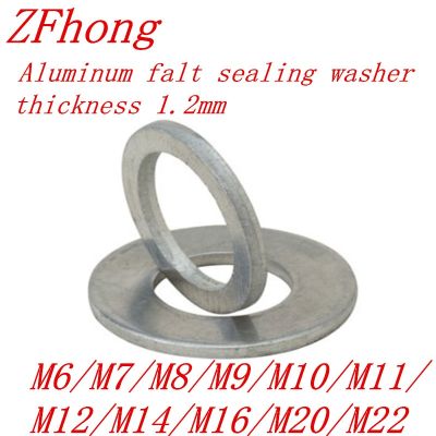 100pcs/lot M4 M5 M6 M7 M8 M10 M12 M14 M16 M17 M18 M20 aluminum flat sealing washer gasket thickness 1.2mm
