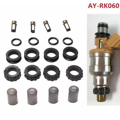 4 Sets Fuel Injector Repair Kit Service Kit Filters Grommets Orings for 1988-1991 ISUZU 2.6L L4 15710-58B00(AY-RK060-3)