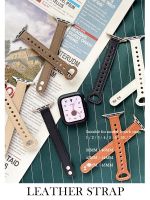 ⊕❒❉ Fashion Trend Leather Strap For Apple Watch Band 41mm 45mm 40 44mm 38 42 For iwatch Series 8 7 SE 6 5 4 3 Slim Correa Watchband