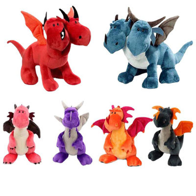 35ซม. Kawaii ไดโนเสาร์ Plush ของเล่น Double-Headed สัตว์ตุ๊กตาตุ๊กตา Cartonn อะนิเมะ2หัว Dragon สำหรับเด็กเด็ก Gift