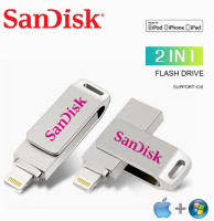 SanDisk แฟลชไดร์ฟ USB ขนาด256GB แบบหมุนได้ไดรฟ์ปากกา OTG ขนาด1 MB สำหรับ IPhone14/13/12/11/X/8/7/6