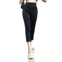 กางเกงขายาวผู้หญิง 7 ส่วนตีเกล็ดหน้า (ผ้าฮานาโกะ) ใส่ทำงาน (S-5XL)