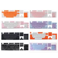 （Miss qis keycap）ชุดปุ่มกด PBT แบบหนา104ปุ่มโปร่งแสงสำหรับคีย์บอร์ดแบบกลไกยิงคู่