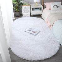 All Style Match White Color fluffy carpet rugs for bedroomliving room Large size Oval Shaped plush anti-slip soft Floor Mat