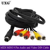 Mini DIN 9Pin to 6 RCA mini DIN 9 pin Male to 6RCA Audio and Video Cable For monitoring equipment display projector