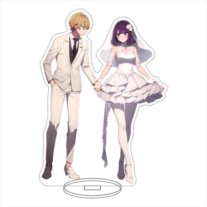 oshi-no-ko-figure-model-toy-acrylic-anime-plate-holder-wedding-dress-akane-arima-kana-aquamarine-home-decor-collection