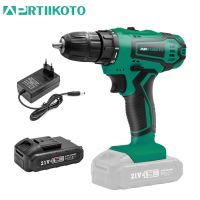 APRTIIKOTO Cordless Drill 21VF Electric Screwdriver Mini Cordless Power Driver DC Lithium Lon Battery 3/8