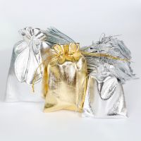 【LZ】❡▽✸  Ouro e Prata Cor Cordão Saco De Organza Jóias Embalagem Saco Decoração de Natal Bolsas Favor Do Casamento Sacos De Presente 10Pcs por lote