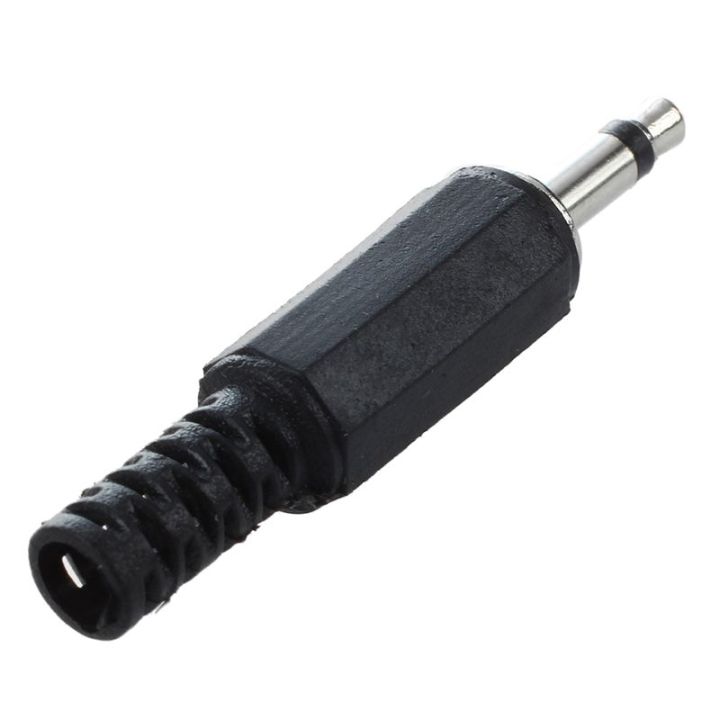 5-x-black-plastic-3-5mm-male-mono-plug-jack-audio-adapter-connector