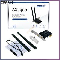 CUWRYG คอมพิวเตอร์ตั้งโต๊ะบลูทูธ5.2 WiFi 6E 802.11 2.4G/5G/6Ghz การ์ดเน็ตเวิร์กอะแดปเตอร์ WiFi ไร้สาย5400Mbps