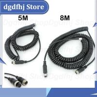 Dgdfhj Shop 5/8M 4 Pin core spring Aviation male to female Extension Video connector power lead Cable extend for Truck Bus Monitor Camera