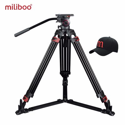 Miliboo MTT609A งานหนักระดับมืออาชีพหัวไฮดรอลิกกล้องลูกบอลขาตั้งกล้องสำหรับกล้องวิดีโอ/ขาตั้งกล้องดีเอสแอลอาร์รับน้ำหนักขาตั้งกล้องวิดีโอสูงสุด15กก.