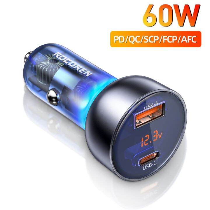 rocoren-อะแดปเตอร์ชาร์จ-usb-60w-pd-qc-type-c-ชาร์จเร็ว-สําหรับ-iphone-14-13-12-ipad-xiaomi-samsung-huawei