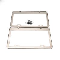 12-1/4 x 6-3/8 Chrome Car License Plate Frame Tag Cover with Screw Caps Universal