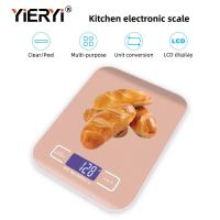 yieryi 10kg1g Stainless Steel Digital Kitchen Scales Cooking Measure Tools Electronic Weight LED Food Scale with Rose gold