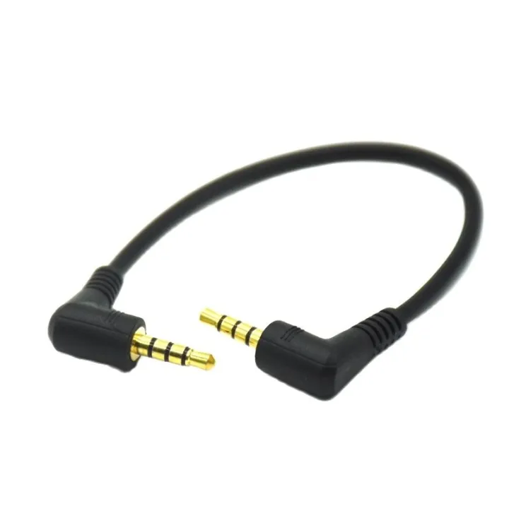 90 Degree Angled Short 4pole 3.5mm to 3.5mm Audio Cable Plug jack 3.5