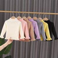 [Childrens clothing] ฤดูใบไม้ร่วงฤดูหนาวสำหรับเด็ก39; S เสื้อกันหนาวผู้หญิง39; สีทึบเสื้อยาวปิดถึงก้นขอบเชื้อราสำหรับเด็ก