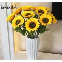 7 Heads Artificial Sunflower Bunch/ Fake Helianthus Flowers For Home Office Party Garden Decoration