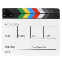 Acrylic Colorful Clapperboard Clapper Board Dry Erase Director Cut TV Movie Film Action Slate Clap Handmade Cut Prop