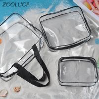 【LZ】✇  Viagem Transparente PVC Sacos Cosméticos para As Mulheres Zíper Claro Organizador De Maquiagem Lavagem De Banho Tote Bolsas Caso
