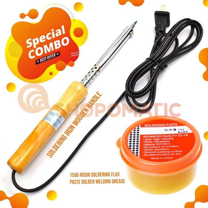 AJDL sell Soldering Iron Wooden Handle With 150g Rosin Soldering Flux