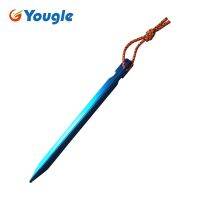 【hot】☃  YOUGLE 10pcs Tent Pegs 18cm Aluminum Alloy Stake with Rope Outdoor Peg Accessories