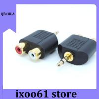 ixoo61 store Gold plated 3pole Stereo 3.5mm AUX male to 2 RCA Female Audio Adapter Splitter Connector for pc Speaker Earphone Headphone