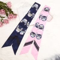 ✹✆ Leopard Head Skinny Scarf 2018 New Brand Silk Scarf For Women Cat Print Head Scarf Long Handle Bag Scarves Wraps