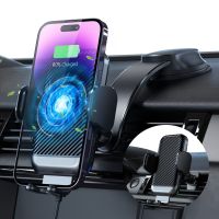 MGCTECH 15W Fast Wireless Car Charger Auto Clamping Car Mount Windshield Instrument Panel Air Vents Phone Stand Cooled Charging Car Chargers