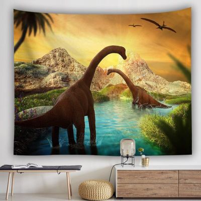 European and American Dinosaur Mammoth Tapestry Background Wall Fresh Animal Tapestry Wall Hanging Home Bedroom Room Decoration