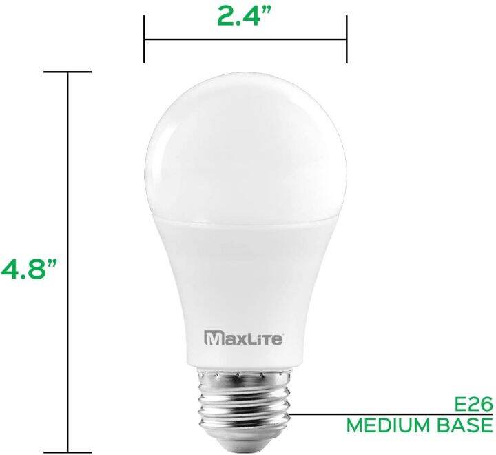 MaxLite A19 LED Bulb, Enclosed Fixture Rated, 100W Equivalent, 1600