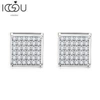 IOGOU ผู้ชายต่างหู D สี Moissanite Square Stud ต่างหูสำหรับผู้หญิงผู้ชาย2023แนวโน้ม925เงินสเตอร์ลิง Boy เครื่องประดับ Fine