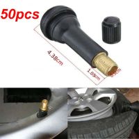 Youwinme 50pcs TR414 Car Brass Snap-In Tire Valve Stems Caps Rim Hole Auto Rubber Wheel Tubeless