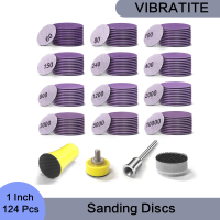 1 นิ้ว 124 ชิ้นตะขอและห่วงกระดาษทรายเปียกและแห้ง 60-10000 Grits พร้อมแผ่นขัด 1/8 Shank Backing Pad และอินเทอร์เฟซ Pad-Jiieu